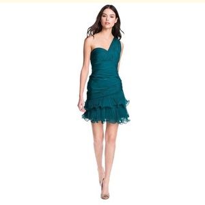 Dalia MacPhee Teal One Shoulder Dress Size 12
